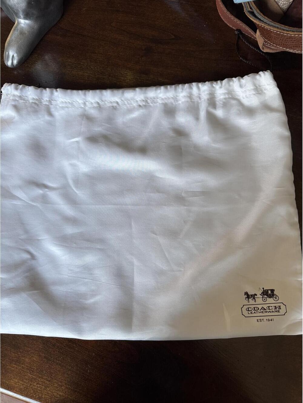 Coach White Satiny Drawstring Dust Bag